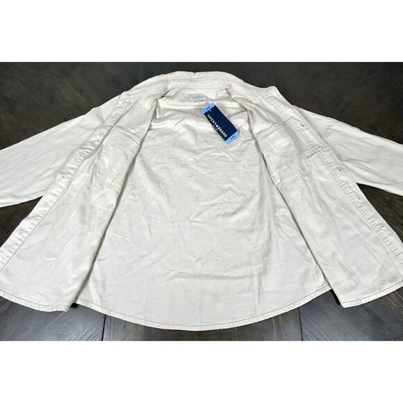 New Lucky Brand Shacket Shirt Jacket Large Oatmeal Button Up Long Sleeve NWT - Picture 9 of 15